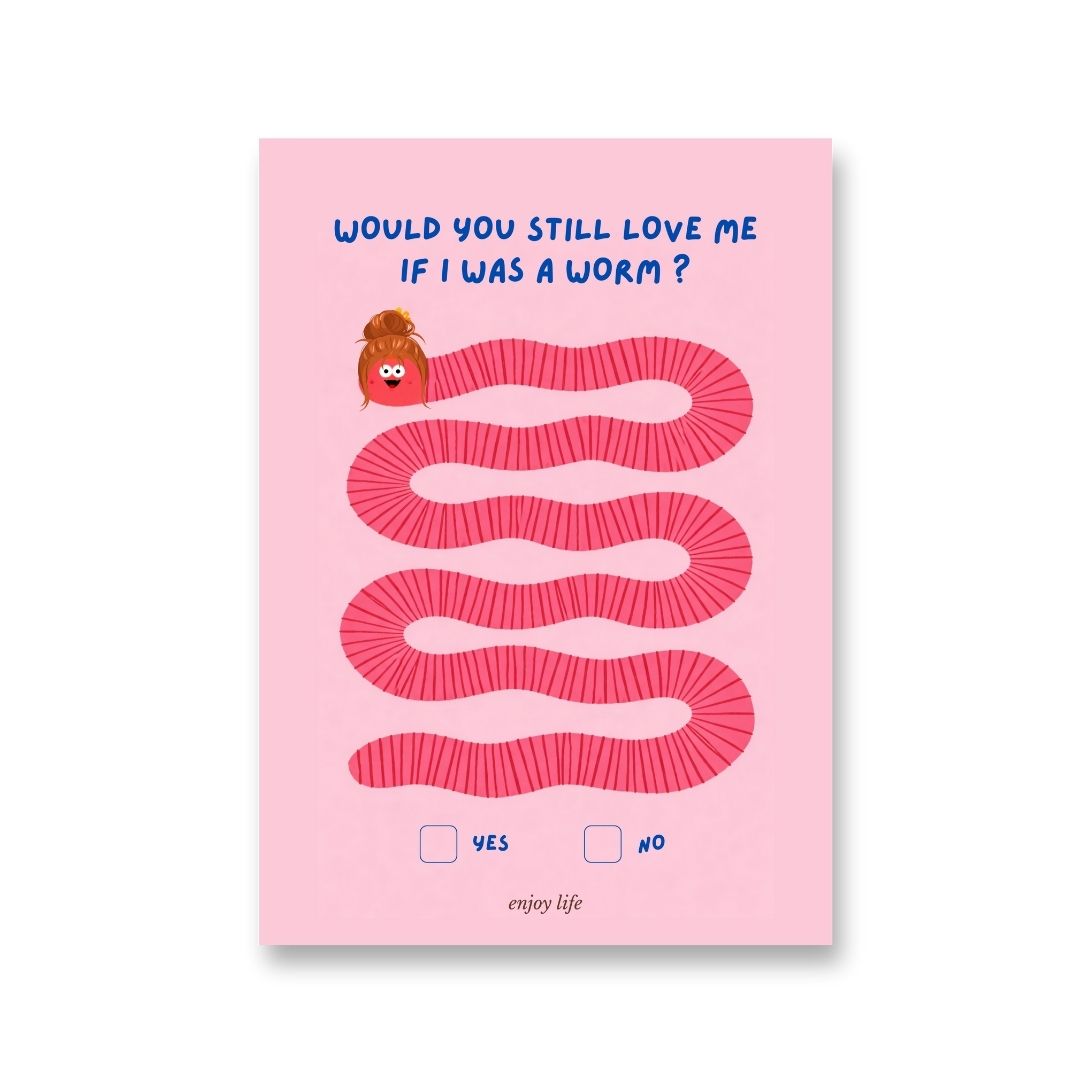 Postkarte 'Wurmliebe'