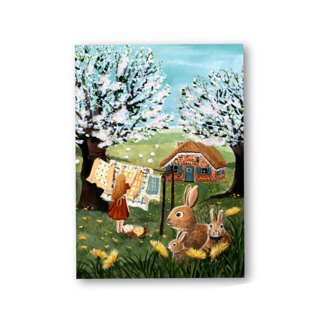 Karte Mini Kunstdruck 'Waschtag'