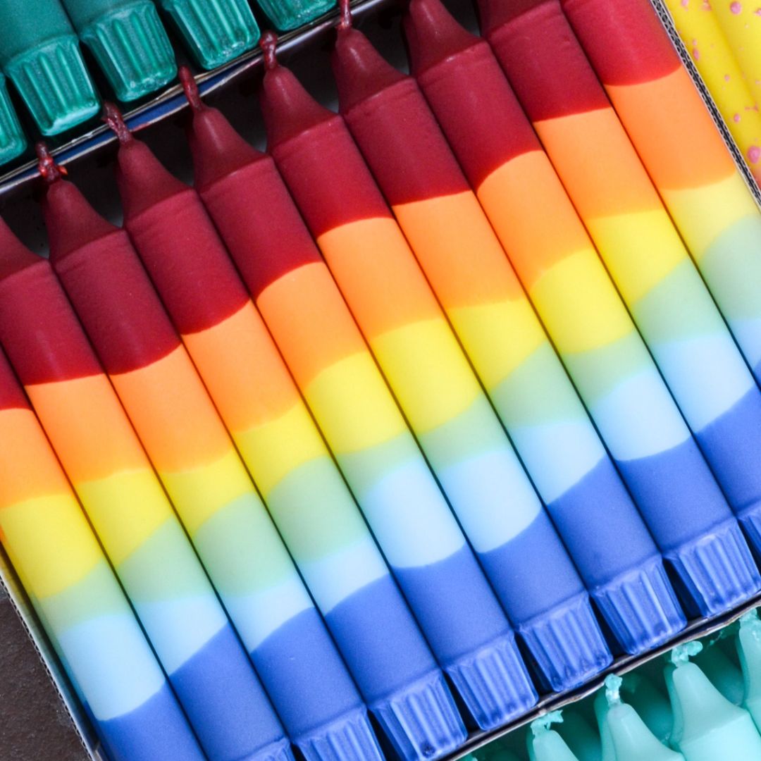 Kegelkerzen 'Rainbow'