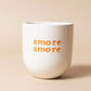 Keramikbecher 'amore amore' offwhite