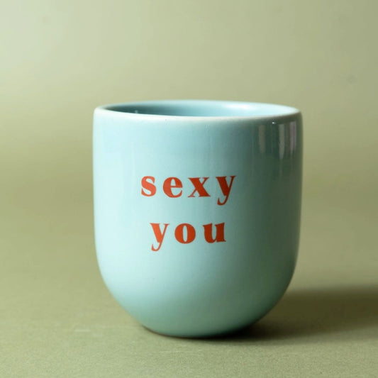 Keramikbecher 'sexy you' blau