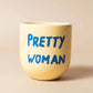 Keramikbecher 'PRETTY WOMAN' weiß/blau