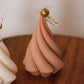 Weihnachtsbaum Kerze Swirl beige