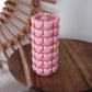 Kerze Herzbubble Säule rosa