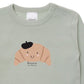 Kinder Langarmshirt mit Print 'Croissant' grün