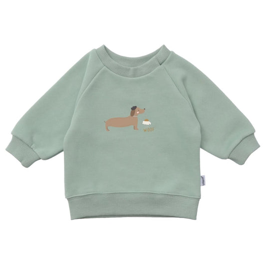 Kinder Sweatshirt mit Print 'Dackel' grün