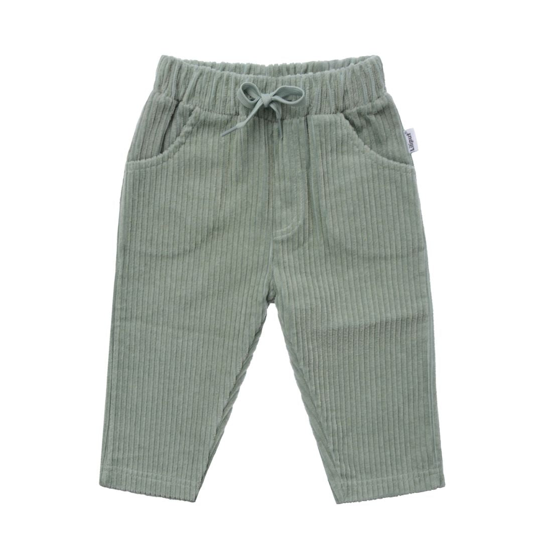 Kinder Cordhose mit großen Taschen grün