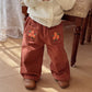 Süße Baumwollhose für Kinder 'BOHO FLOWER' terracotta