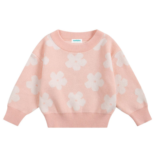 Kuscheliger Pullover für Kinder 'Flowers' apricot
