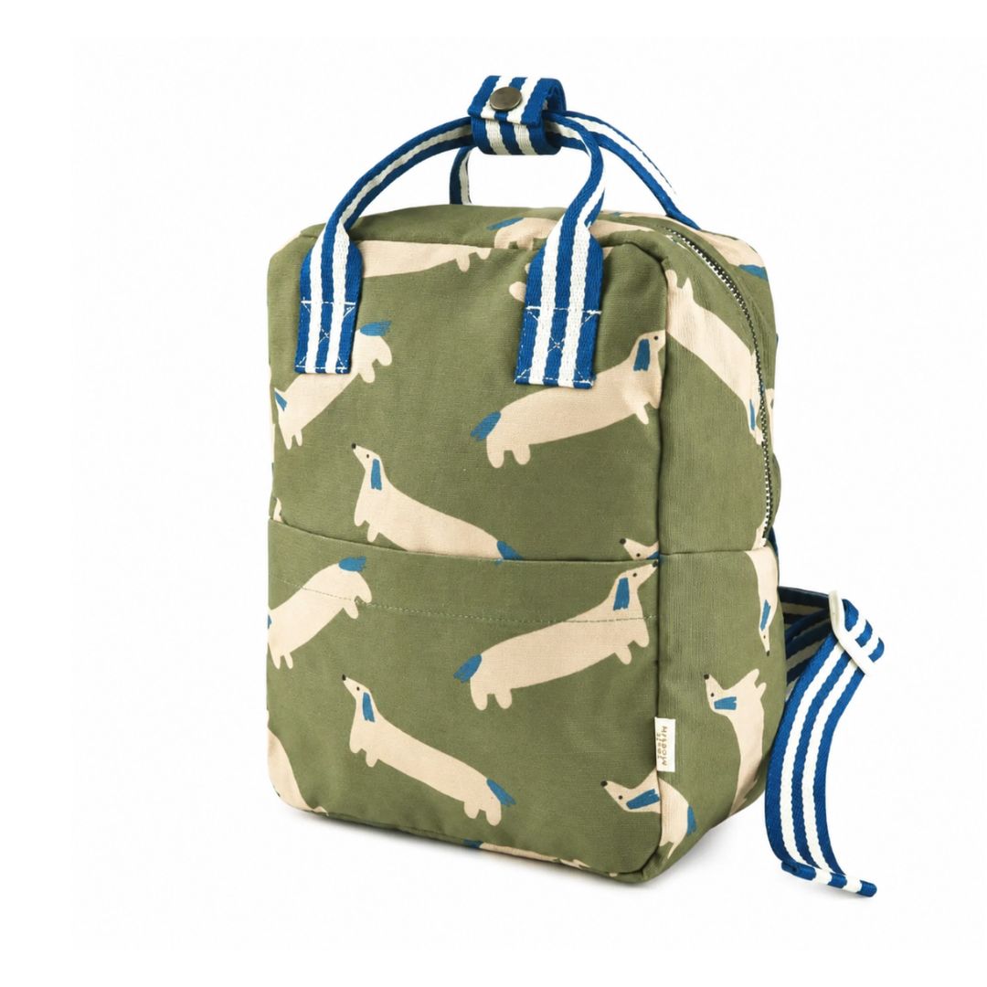 Kinder Rucksack 'Olive Dachshund' personalisierbar
