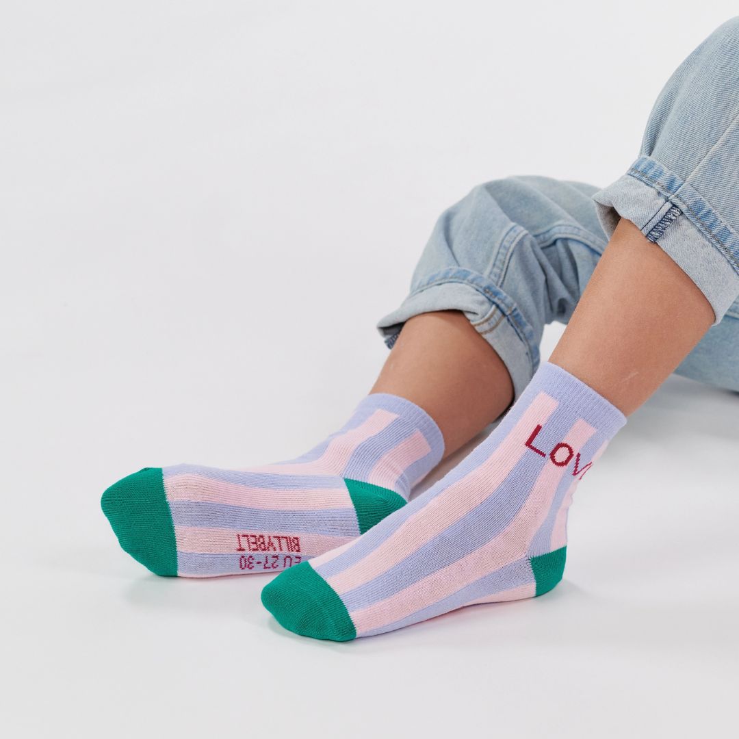 Kinder Mädchen Socken gestreift 'LOVE'