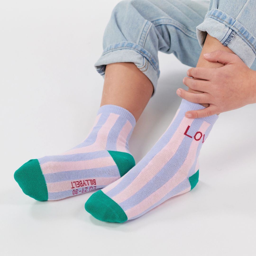 Kinder Mädchen Socken gestreift 'LOVE'
