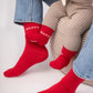 Tennis Socken für Babys & Kinder 'HAPPY' rot
