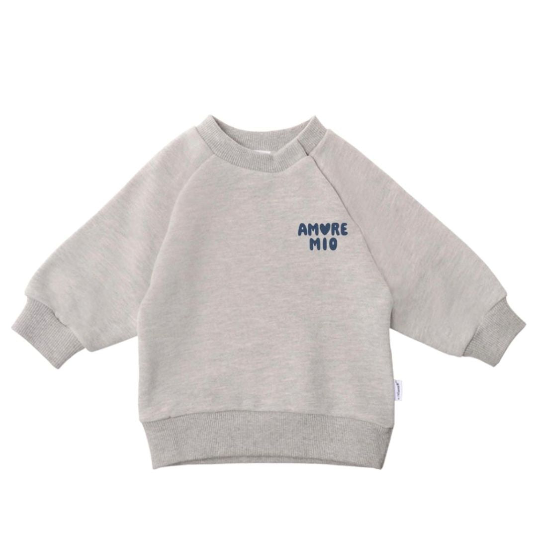 Kinder Sweatshirt mit Print 'Amore Mio' grau melange