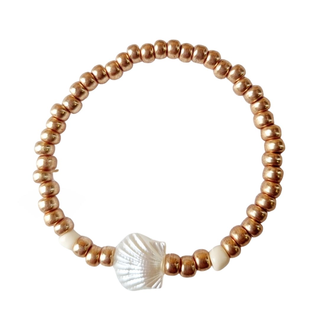 Kinderarmband 'Muschel Gold'