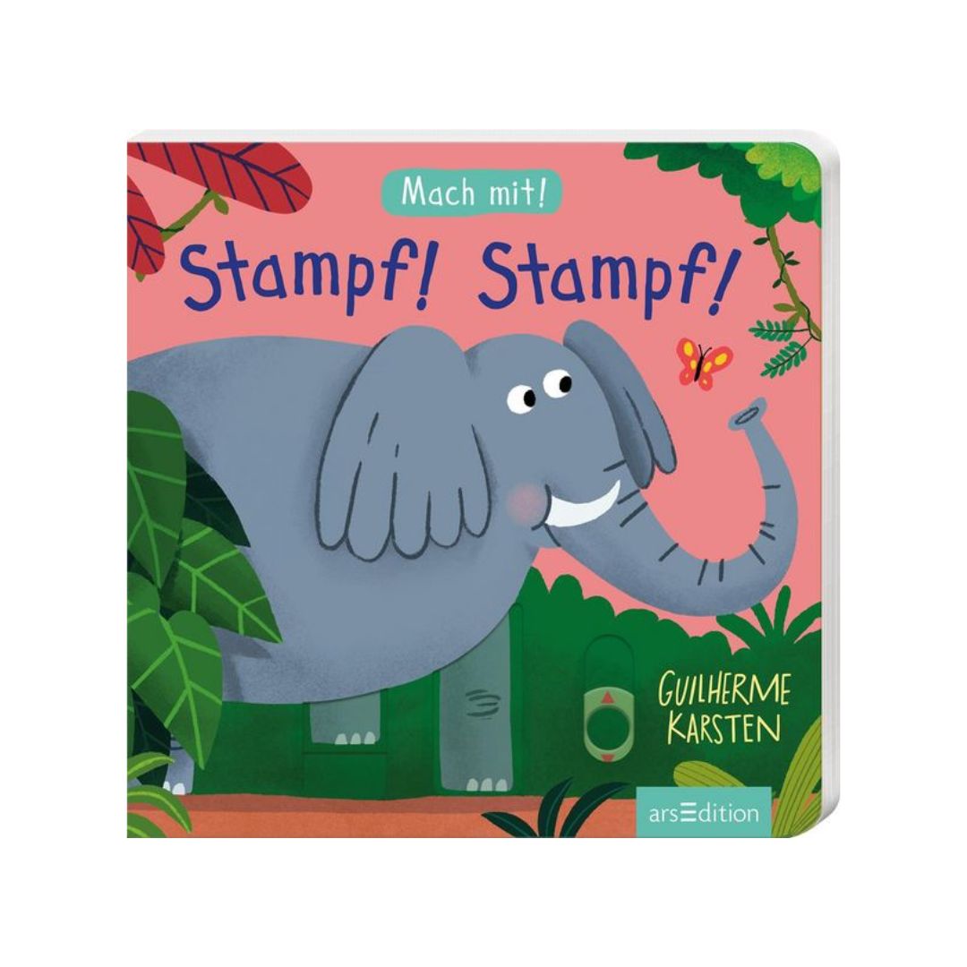 Kinderbuch 'Mach mit! Stampf! Stampf!' mit Schiebern