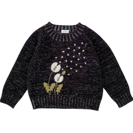 Kinder Grobstrick Pullover 'Dandelion' anthra