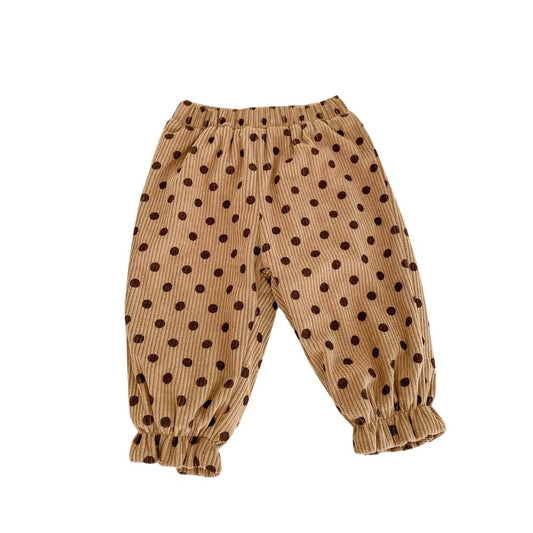 Wunderschöne Cordhose mit Punkten toffee