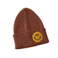 Strickmütze braun mit Smiley 0-3 Jahre