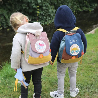 Personalisierbarer Kinderrucksack Waschbär