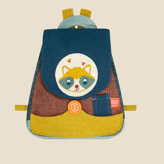 Personalisierbarer Kinderrucksack Waschbär