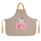 Kinderschürze Katze beige personalisierbar