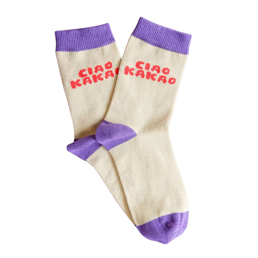 Socken 'Ciao Kakao' lila/rot