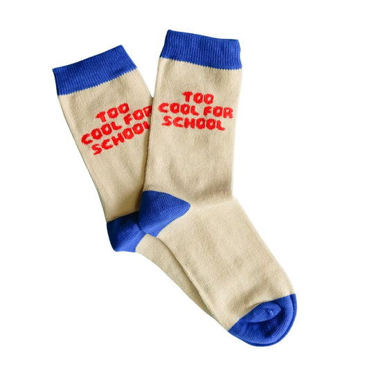 Socken 'Too cool for school' blau