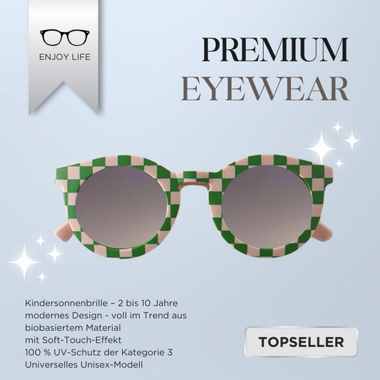Kinder Sonnenbrille Kids Plus 'Checkerboard Green'