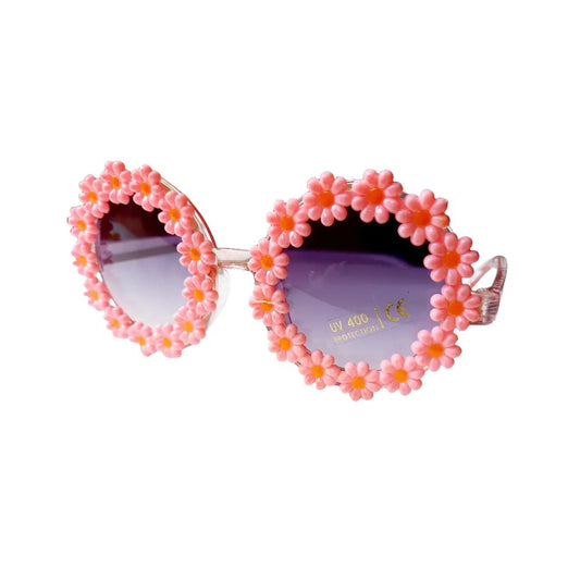 Kinder Sonnenbrille Blumendesign Gänseblümchen rosa