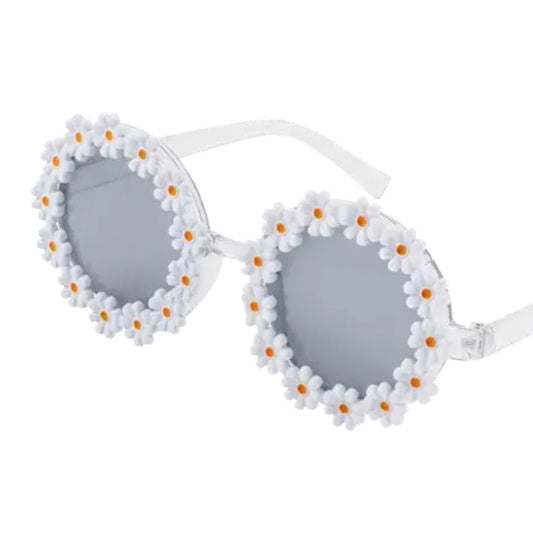 Kinder Sonnenbrille Blumendesign Gänseblümchen weiß