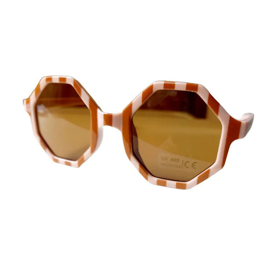 Kinder Sonnenbrille 8-Eck-Design 'Sunny' rosa/caramel