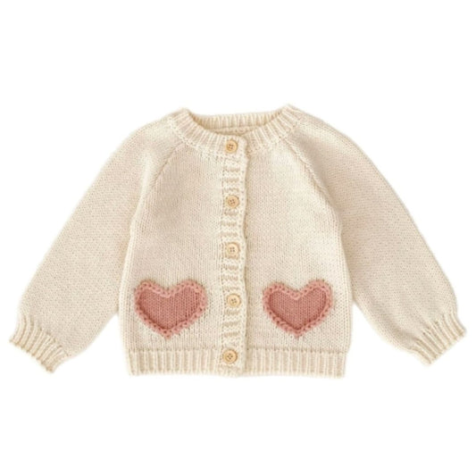 Kinder Grobstrick Cardigan 'Hearts'