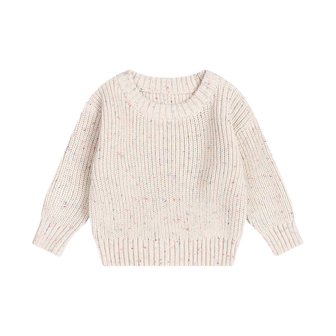 Kinder Grobstrick Pullover 'Colorful Dots'