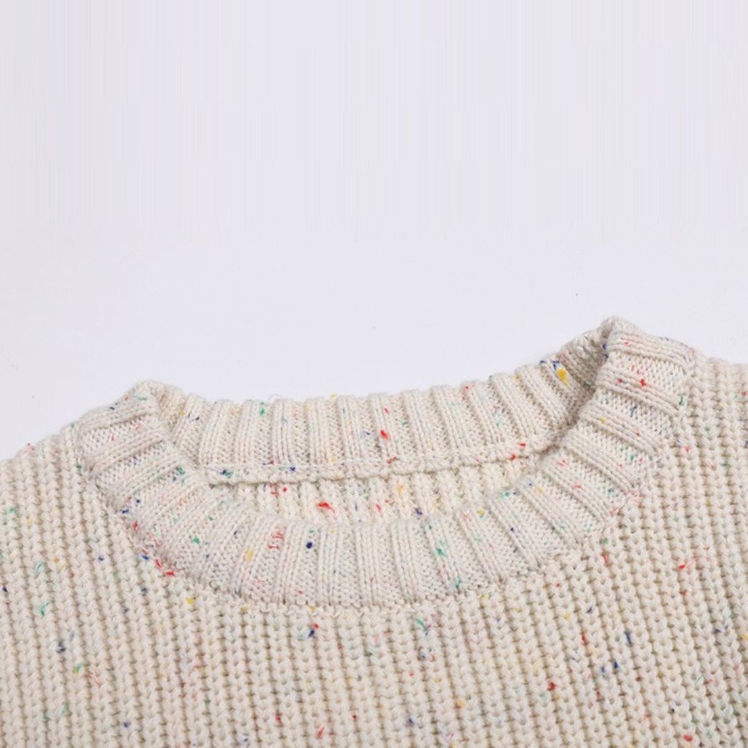 Kinder Grobstrick Pullover 'Colorful Dots'