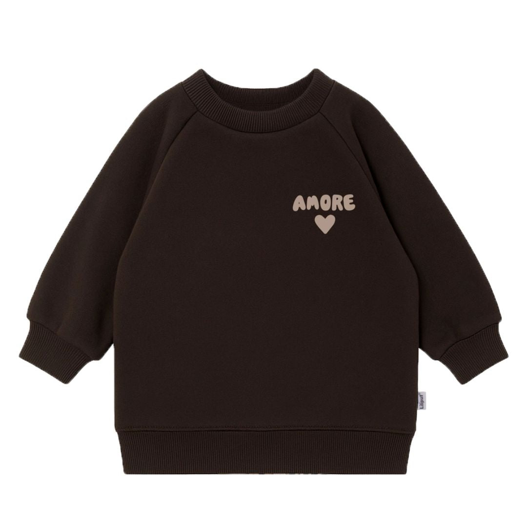 Kinder Sweatshirt mit Print 'Herz Amore' schwarz