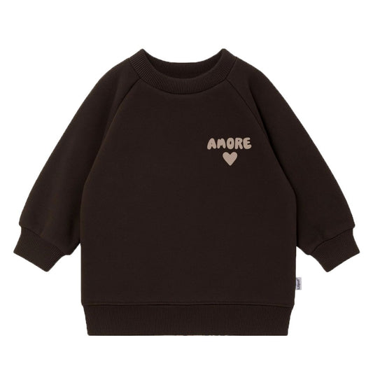 Kinder Sweatshirt mit Print 'Herz Amore' schwarz