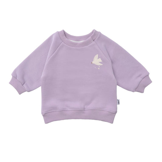 Sweatshirt in flieder mit Print 'Free Bird'