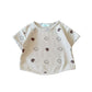 Kinder Waffle-Shirt mit süßem Allover Print beige