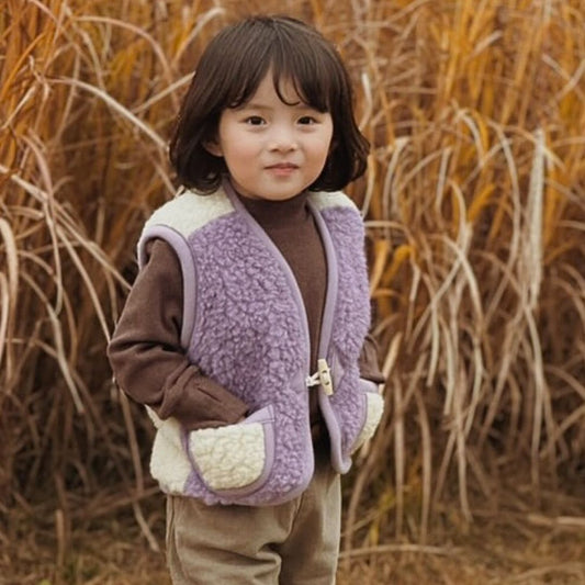 Kinder Weste aus Merinowolle 'Lavendeltee'