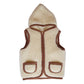 Kinder Weste aus Merinowolle mit Kapuze beige