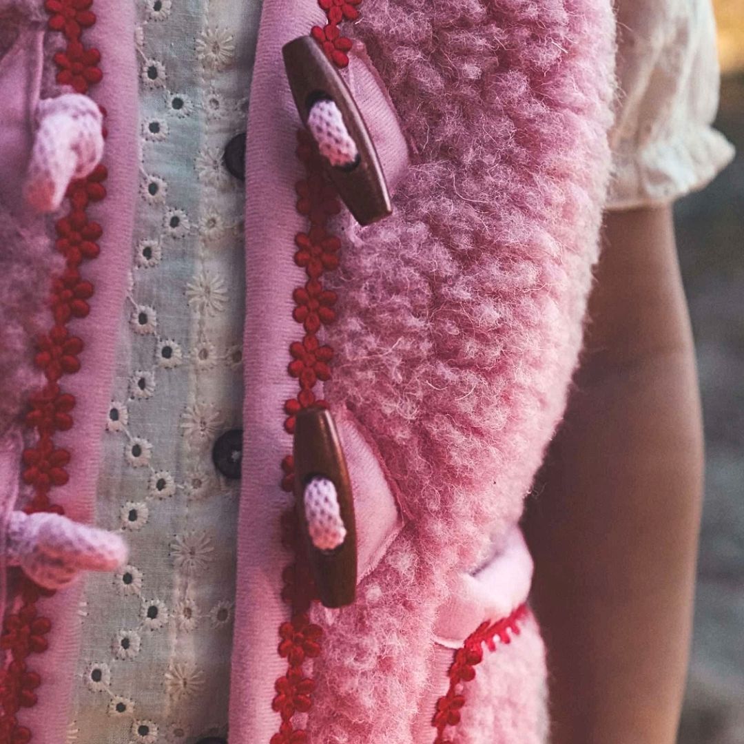 Kinder Weste aus Merinowolle 'Flower Power'