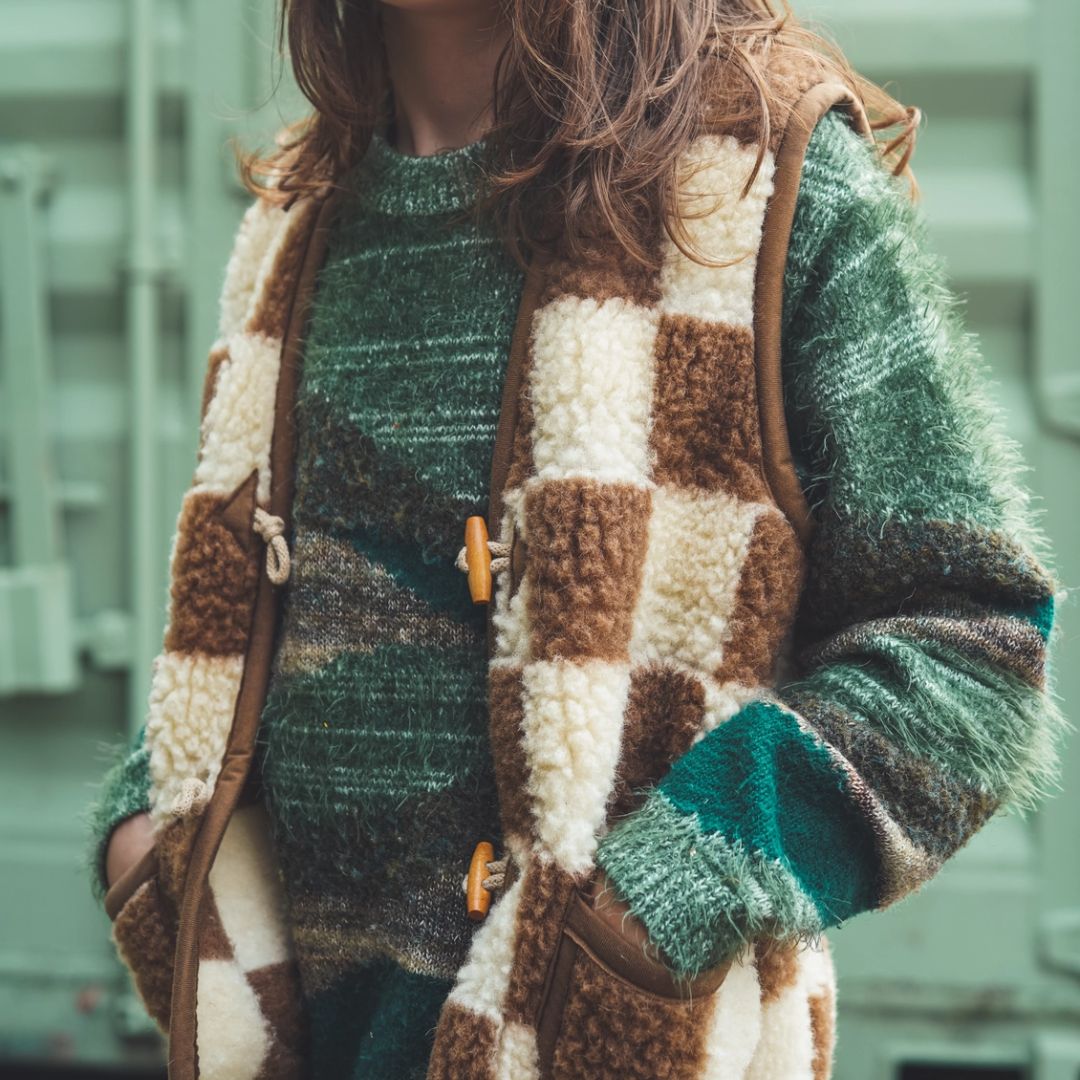 Kinder Weste aus Merinowolle 'Ziegelstein'