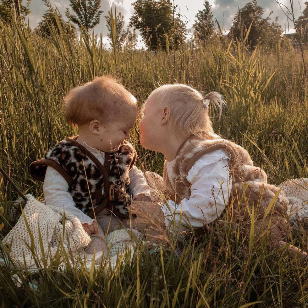 Kinder Weste aus Merinowolle 'Leopard'