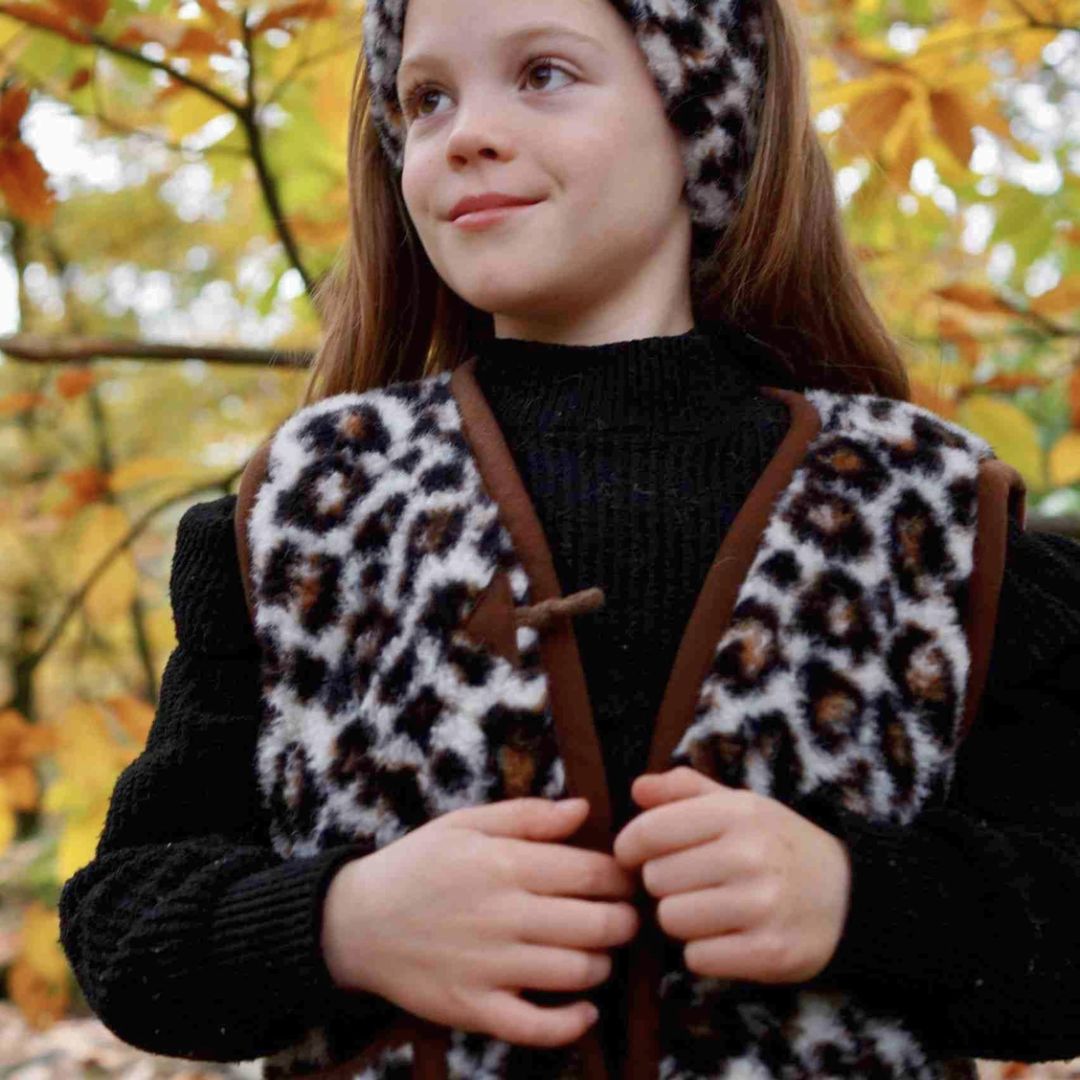 Kinder Weste aus Merinowolle 'Leopard'