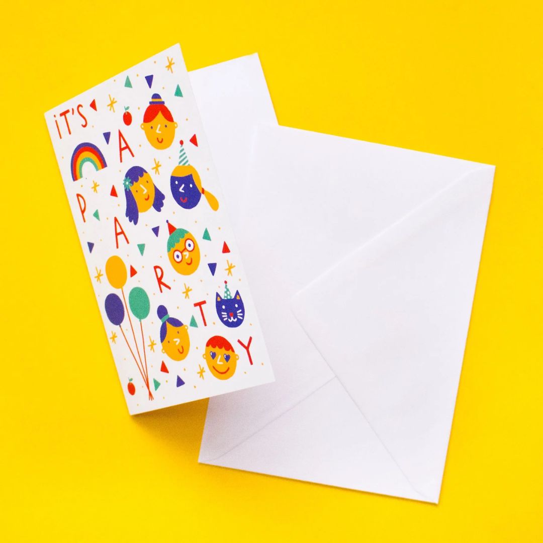 Klappkarte mit Kuvert 'It's a Party'