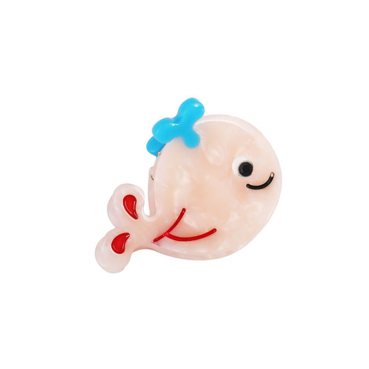 Kleine Haarklammer im Fischdesign rose
