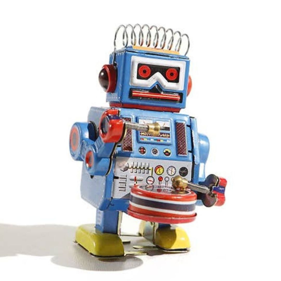 Roboter klein 'Trommler' blau