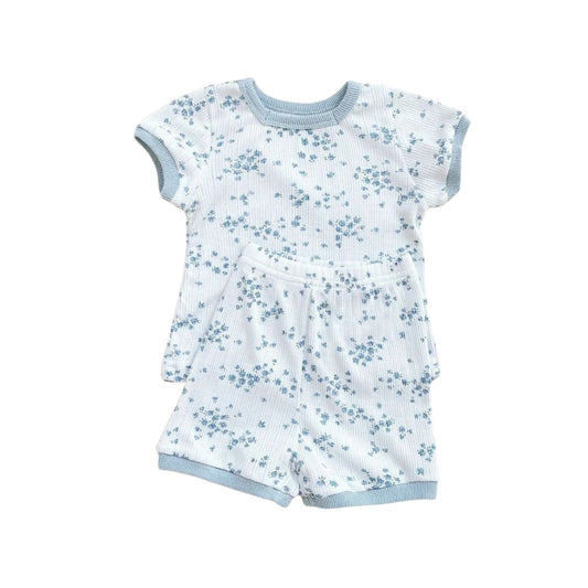 Outfit Set Shorts und T-Shirt Blumen blau