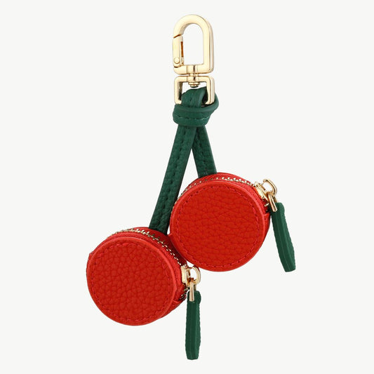 Kleine Kopfhörertasche 'Kirschen' rot